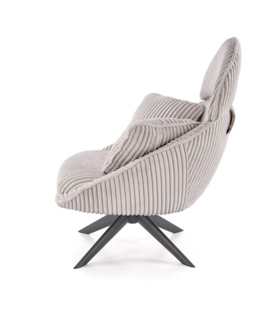 Relaxační otočné křeslo MERRY II — ocel, látka, cappuccino