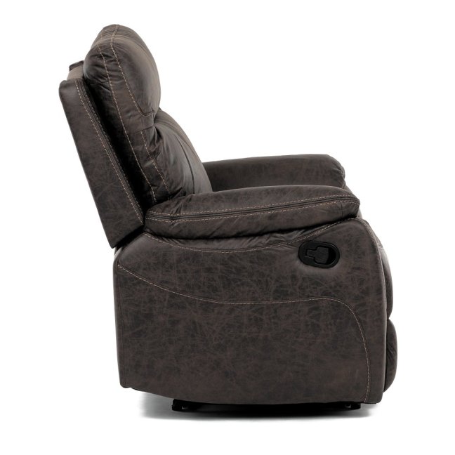 Relaxační polohovací TV křeslo NORBERT — látka, tmavě hnědá, nosnost 150 kg