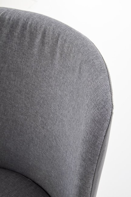 Jídelní židle BARET — kov, látka, ekokůže, šedá