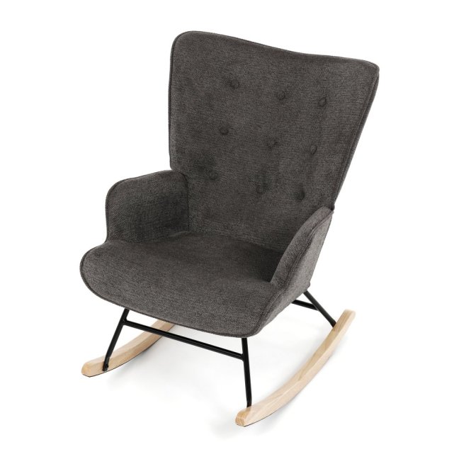 Houpací křeslo FABIAN — látka, šedá