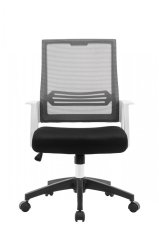 Kancelářská otočná židle DURANGO — síť / látka, černá / bílá