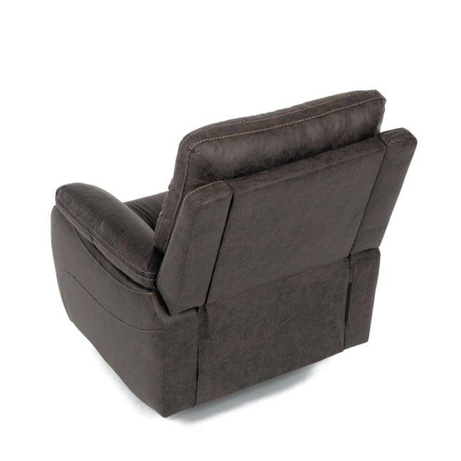 Relaxační polohovací TV křeslo NORBERT — látka, tmavě hnědá, nosnost 150 kg