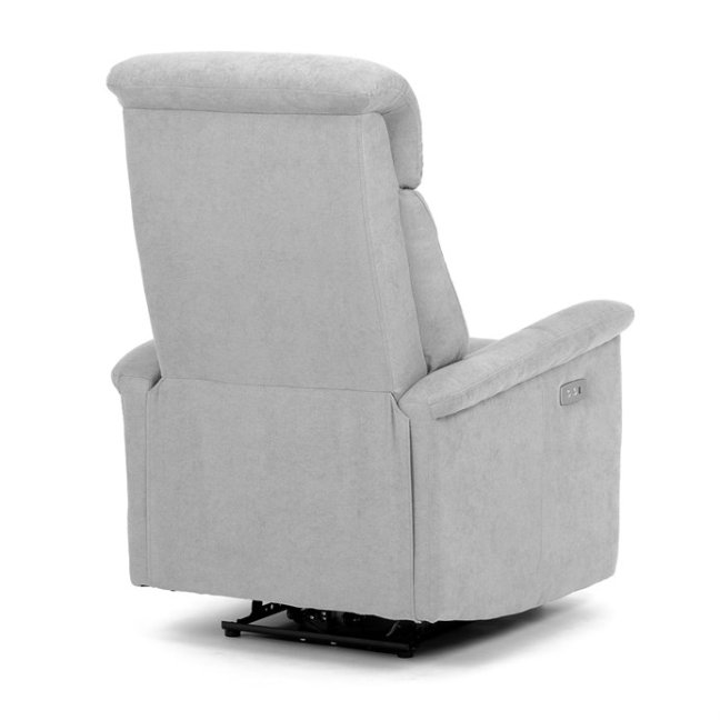 TV křeslo HUGO s elektrickým polohováním — látka, šedá