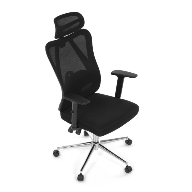 Kancelářská ergonomická židle LUMOS — síťovina, černá
