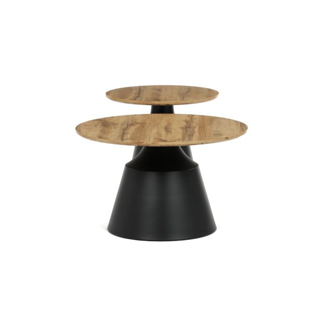 Set 2 konferenčních stolků NOEL I — kov, MDF, dub artisan / černá