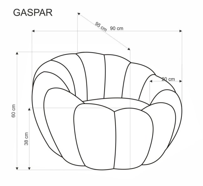 Designové křeslo GASPAR II — látka, žlutá