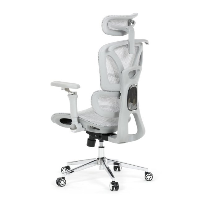 Kancelářská ergonomická židle PORTE — síťovina, šedá