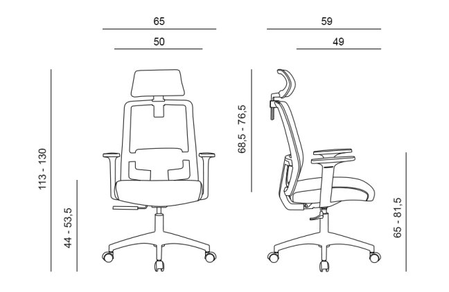 Kancelářská ergonomická židle DELFO — síť / látka, černá