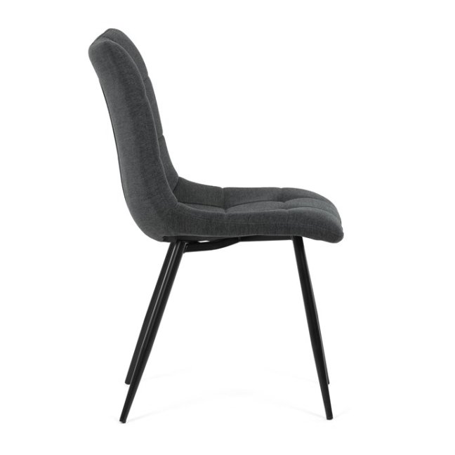 Jídelní židle DAEMON — kov, látka, černá / tmavě šedá