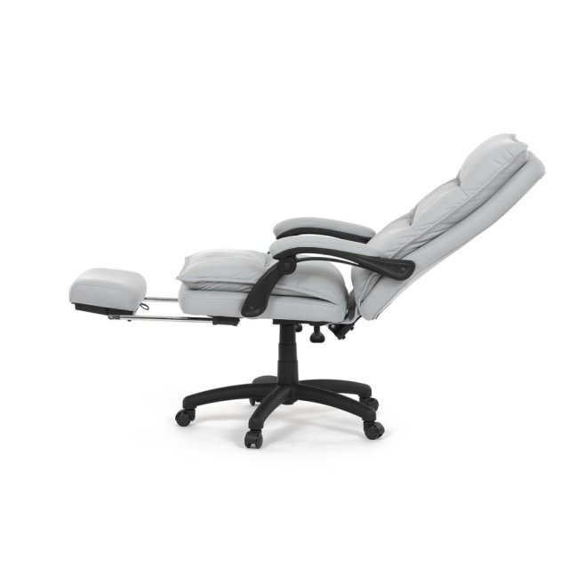 Kancelářské křeslo TITUS s podnožkou — látka, světle šedá