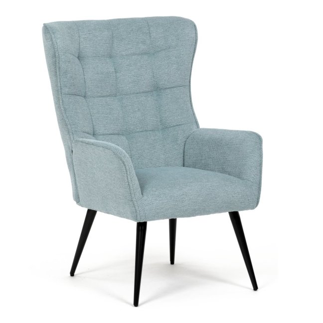 Relaxační křeslo ušák LOYD — látka, černá / mentolová