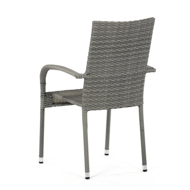 Zahradní křeslo SELEN — kov, umělý ratan, šedá