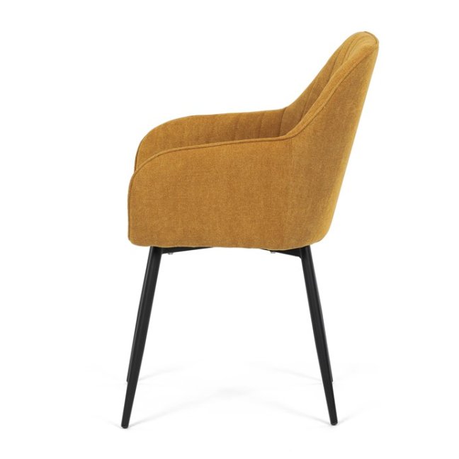 Jídelní křeslo JACOB — kov, látka, žlutá