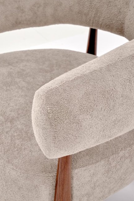 Designové křeslo UDON — kov, látka, cappuccino
