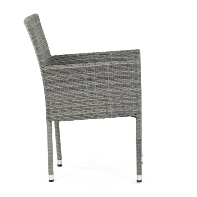 Zahradní křeslo BRIGITA — kov, umělý ratan, šedá