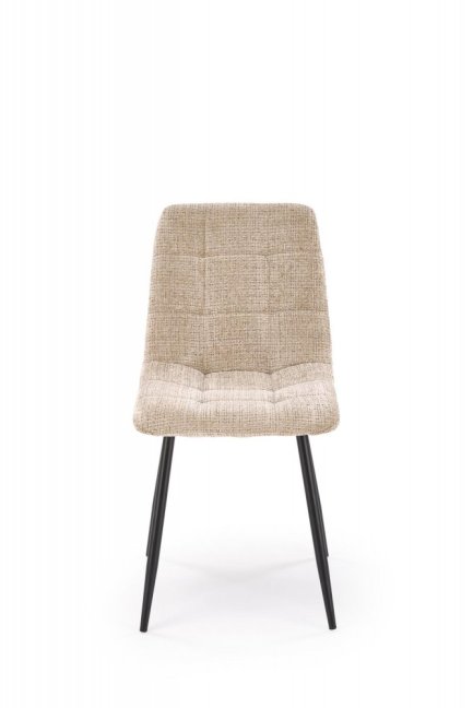 Jídelní židle MARTA — kov, látka, béžová