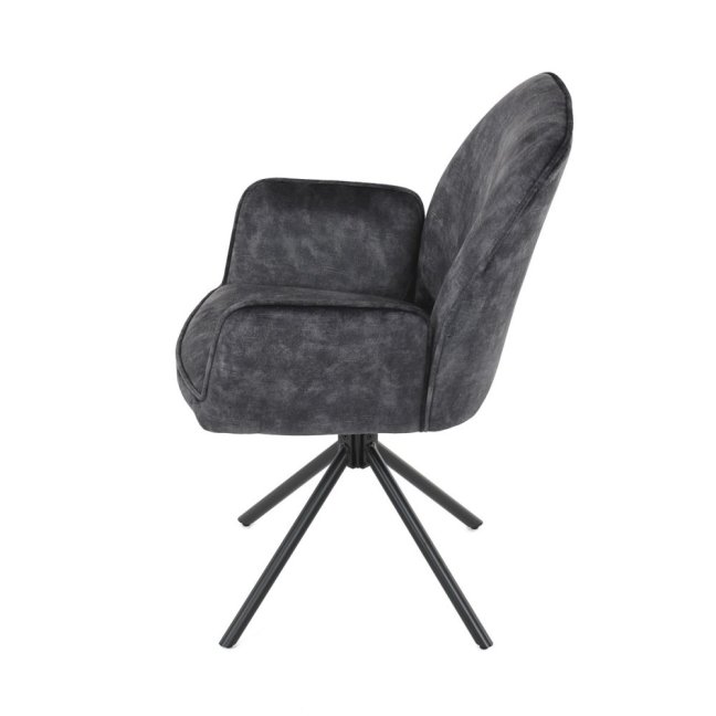 Jídelní křeslo ASTRID — kov, samet, černá