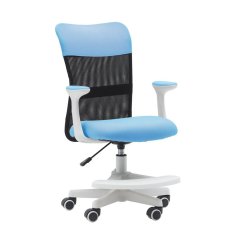 Dětská židle Neoseat MONKEY WHITE s podnoží — látka, bílá / světle modrá