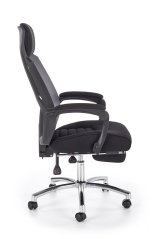 Kancelářská otočná židle FREEMAN s podnožkou — síť / látka, černá / šedá