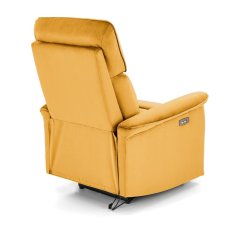 Relaxační křeslo SEMIR s elektrickým polohováním — látka, žlutá