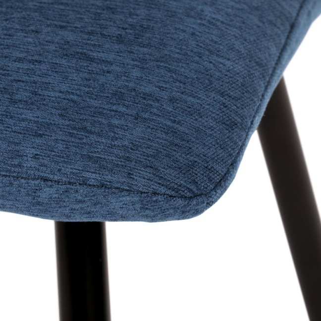 Jídelní židle DAEMON — kov, látka, černá / modrá