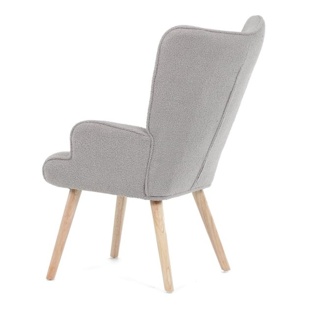 Relaxační křeslo ušák ROMEO — masiv, látka, přírodní / šedá