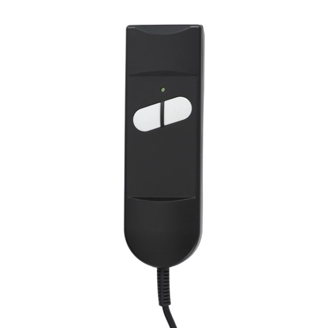 TV křeslo ALFRED na kolečkách s elektrickým polohováním — látka, šedá