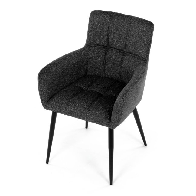 Jídelní křeslo LYON — kov, látka, více barev - Barevné varianty jídelního křesla LYON: Tmavě šedá