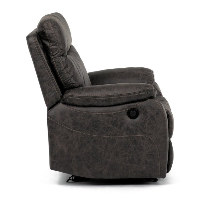 Relaxační křeslo BENNY s elektrickým polohováním — látka, tmavě hnědá