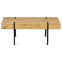 Konferenční stolek LACHLAN — kov, MDF, dekor divoký dub