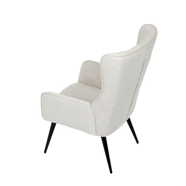 Relaxační křeslo ušák LOYD — látka, černá / béžová