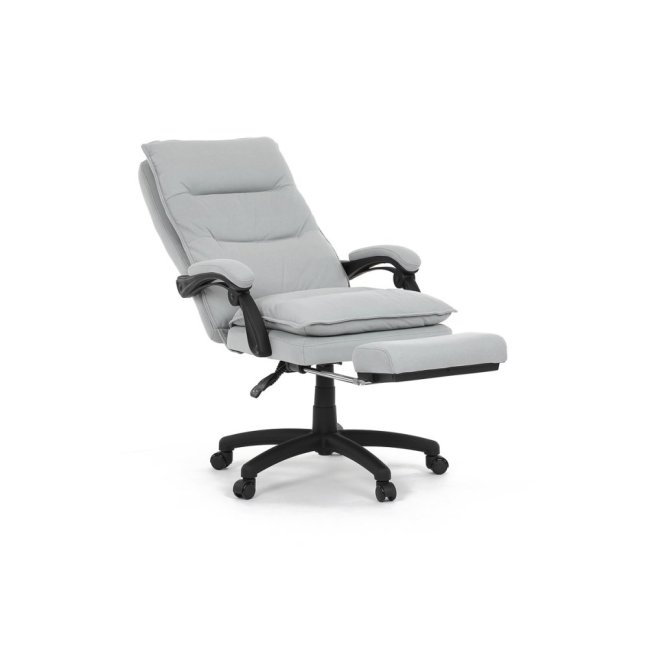 Kancelářské křeslo TITUS s podnožkou — látka, světle šedá