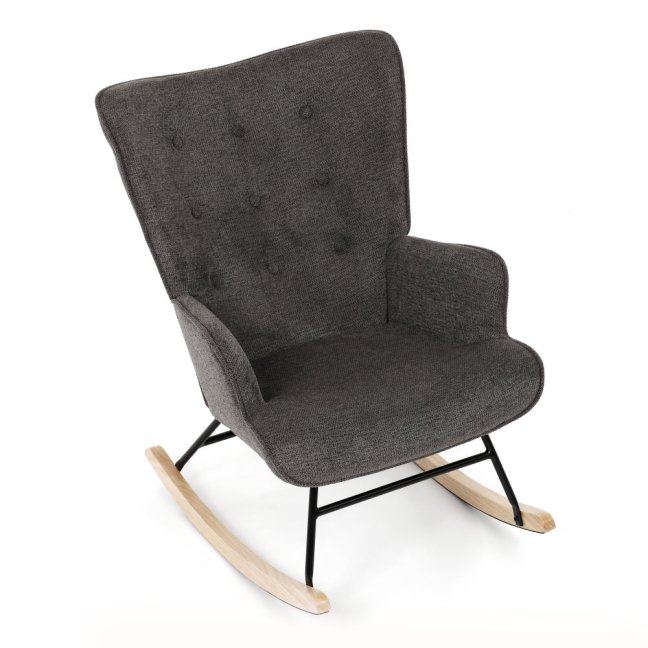Houpací křeslo FABIAN — látka, šedá