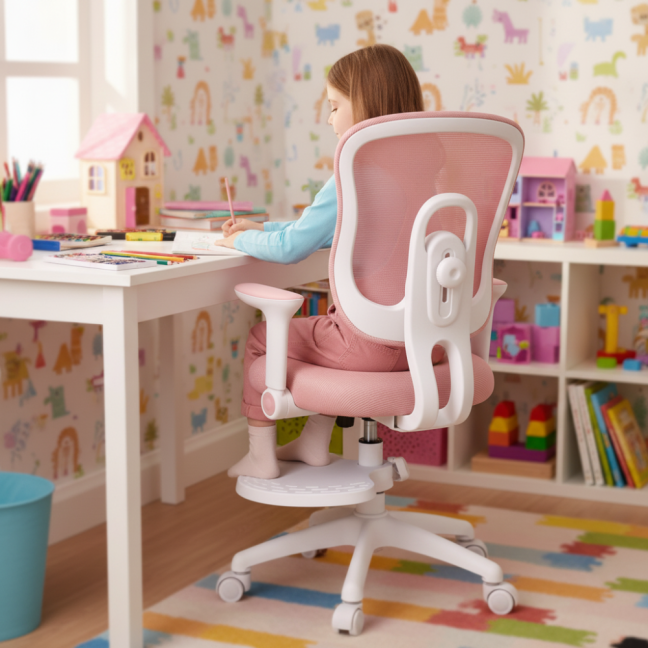 Dětská rostoucí židle Neoseat MIKY — látka, růžová