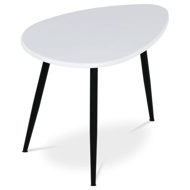 Konferenční stůl MONET — kov, MDF, černá / bílá