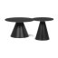 Set 2 konferenčních stolků NOEL II — kov, keramika, dekor mramor / černá