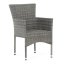 Zahradní křeslo BRIGITA — kov, umělý ratan, šedá