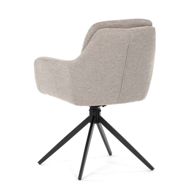 Jídelní otočné křeslo PAMELA — kov, látka, lanýžová