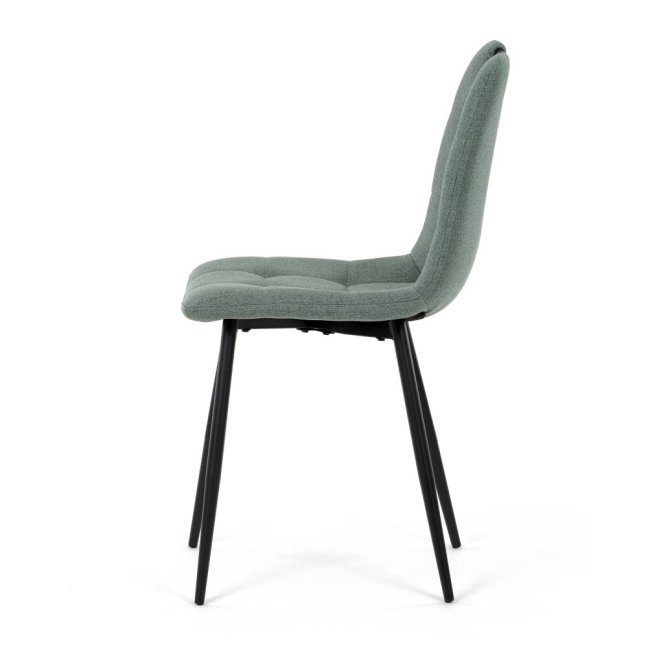 Jídelní židle KLAUDIUS — kov, látka, černá / zelená, nosnost 150 kg