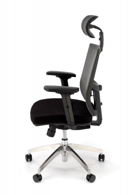 Kancelářská ergonomická židle ADMIRAL — síť / látka, černá