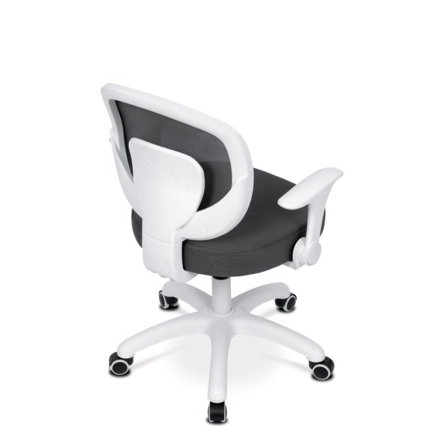 Dětská pracovní židle DINO — síť / látka, tmavě šedá