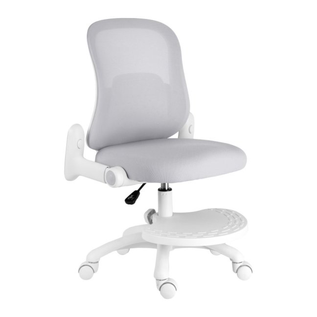 Dětská otočná židle Neoseat JUNI s podnoží — látka, šedá