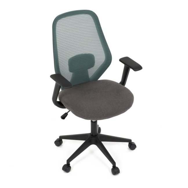 Kancelářská otočná židle DEVIN — látka, černá / zelená