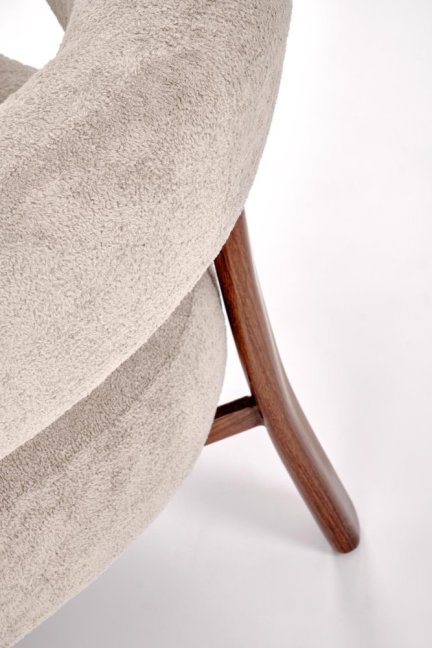 Designové křeslo UDON — kov, látka, cappuccino
