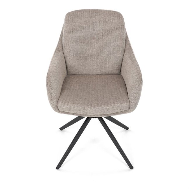 Jídelní otočné křeslo PAMELA — kov, látka, lanýžová