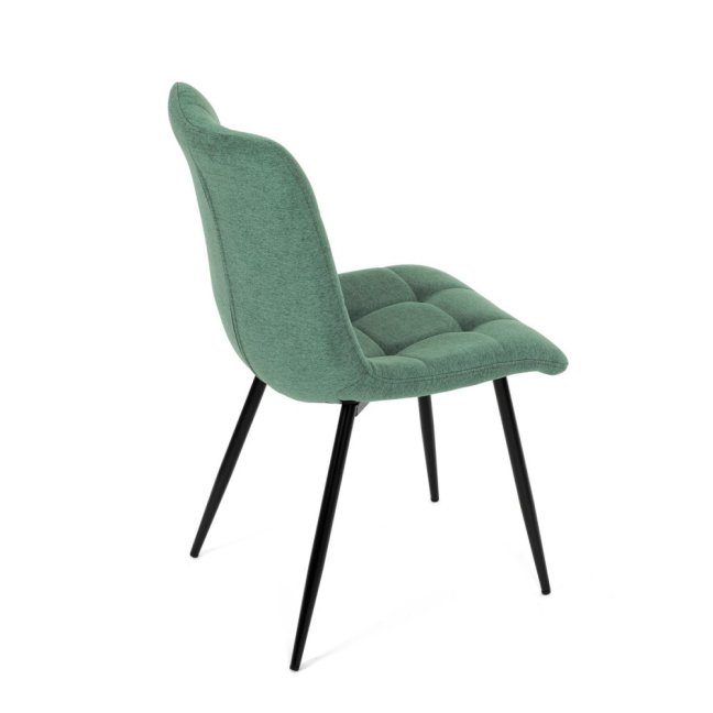 Jídelní židle DAEMON — kov, látka, černá / zelená