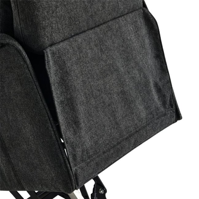TV křeslo KONRAD s elektrickým polohováním — látka, šedá, nosnost 150 kg