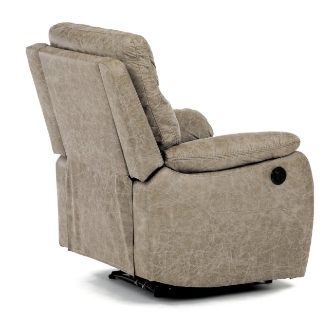 Relaxační křeslo BENNY s elektrickým polohováním — látka, béžová