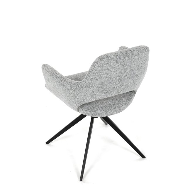 Jídelní otočné křeslo AMOS — kov, látka, šedá