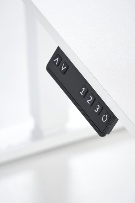 Elektricky výškově nastavitelný stůl LIFT — kov, nábytková deska, bílá